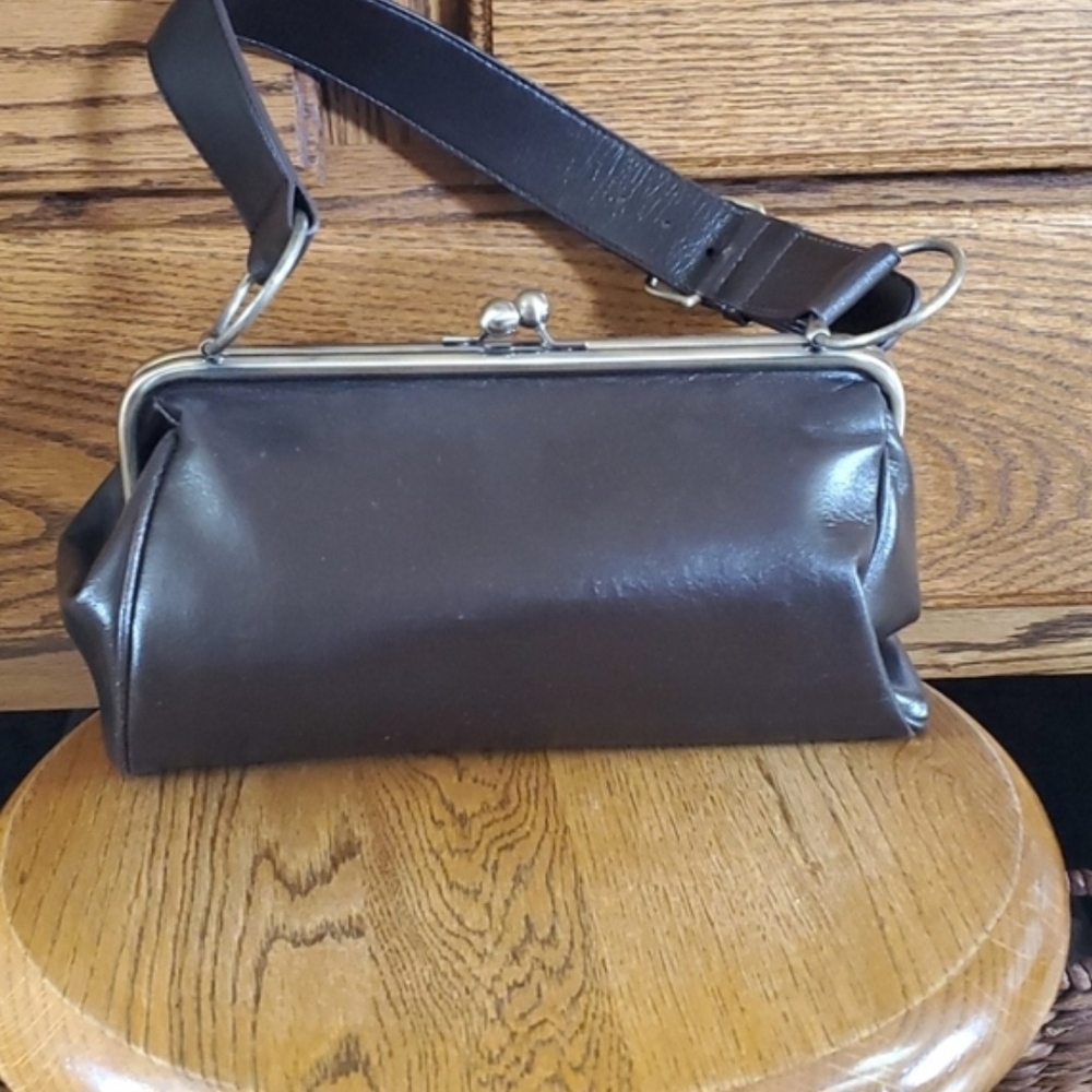 Vintage The Limited chocolate brown leather handbag